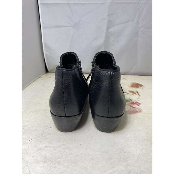 Sam Edelman Petty Leather Zippered Low Heel Ankle Bootie Black Size 6 - Picture 3 of 9